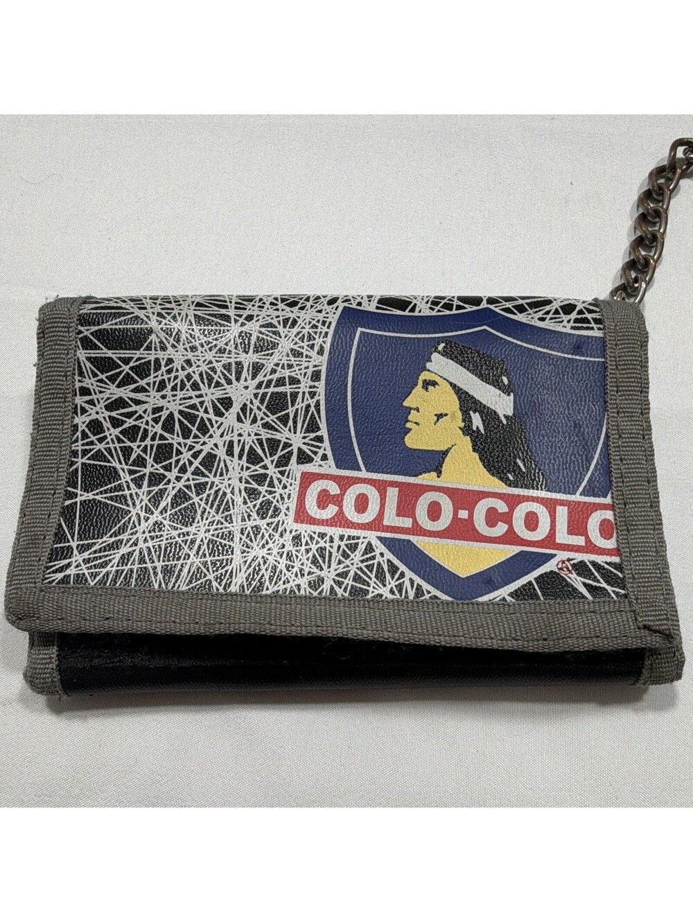 Original Colo-Colo Chile Soccer Club Trifold Wallet with Chain Hook Fan Wallet